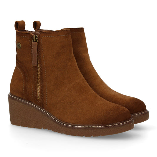 Botín de cuña para mujer  ´cómodo y Diseño elegante. Detalles de costura con cie