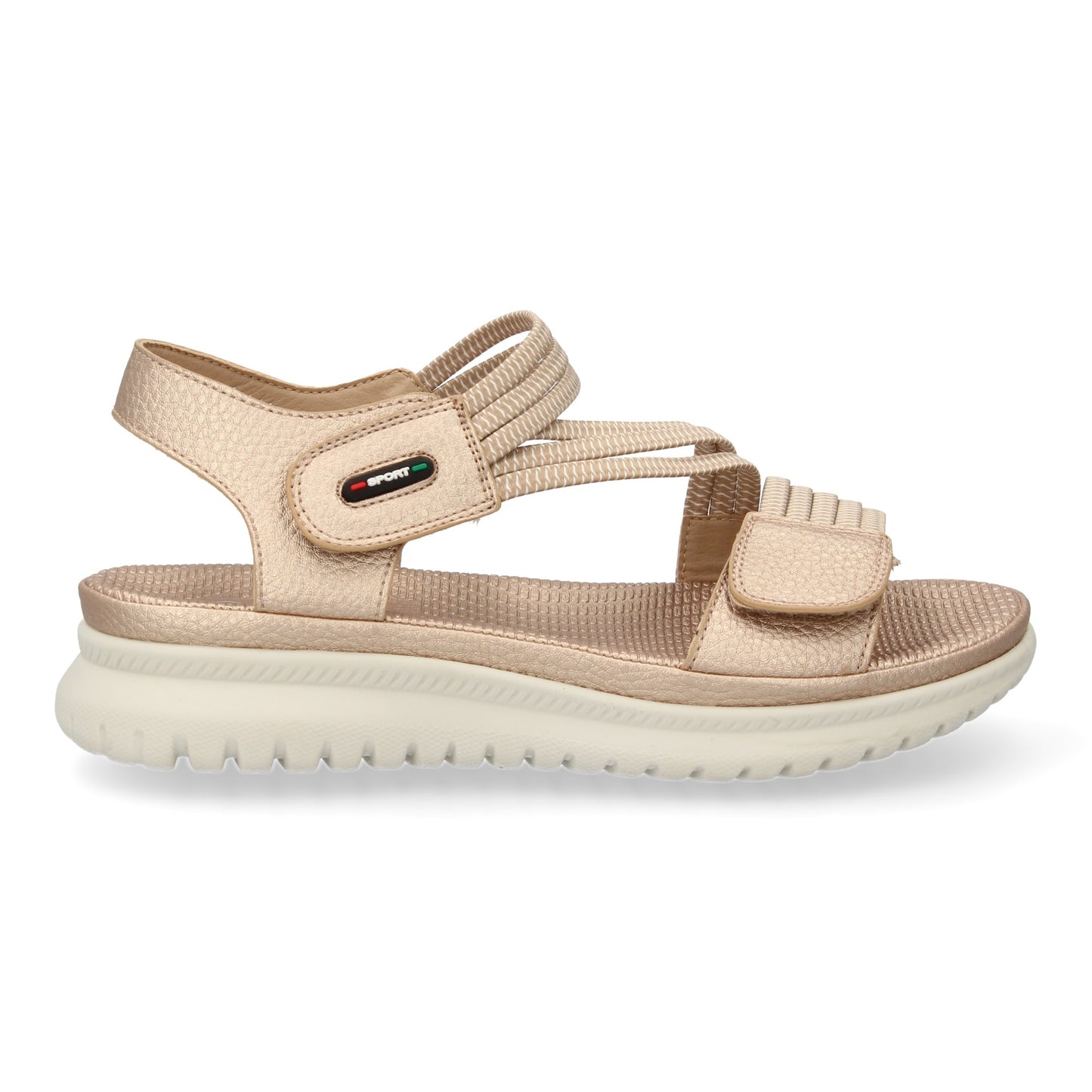 Sandalia plana de mujer diseño moderno y ligero con doble ci