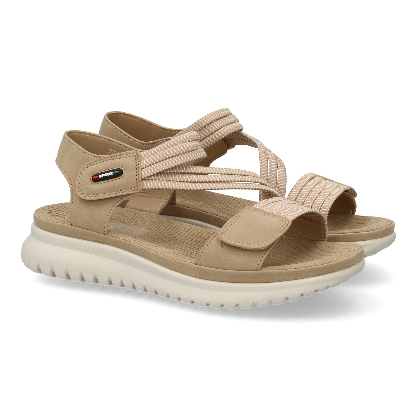 Sandalia plana de mujer diseño moderno y ligero con doble ci