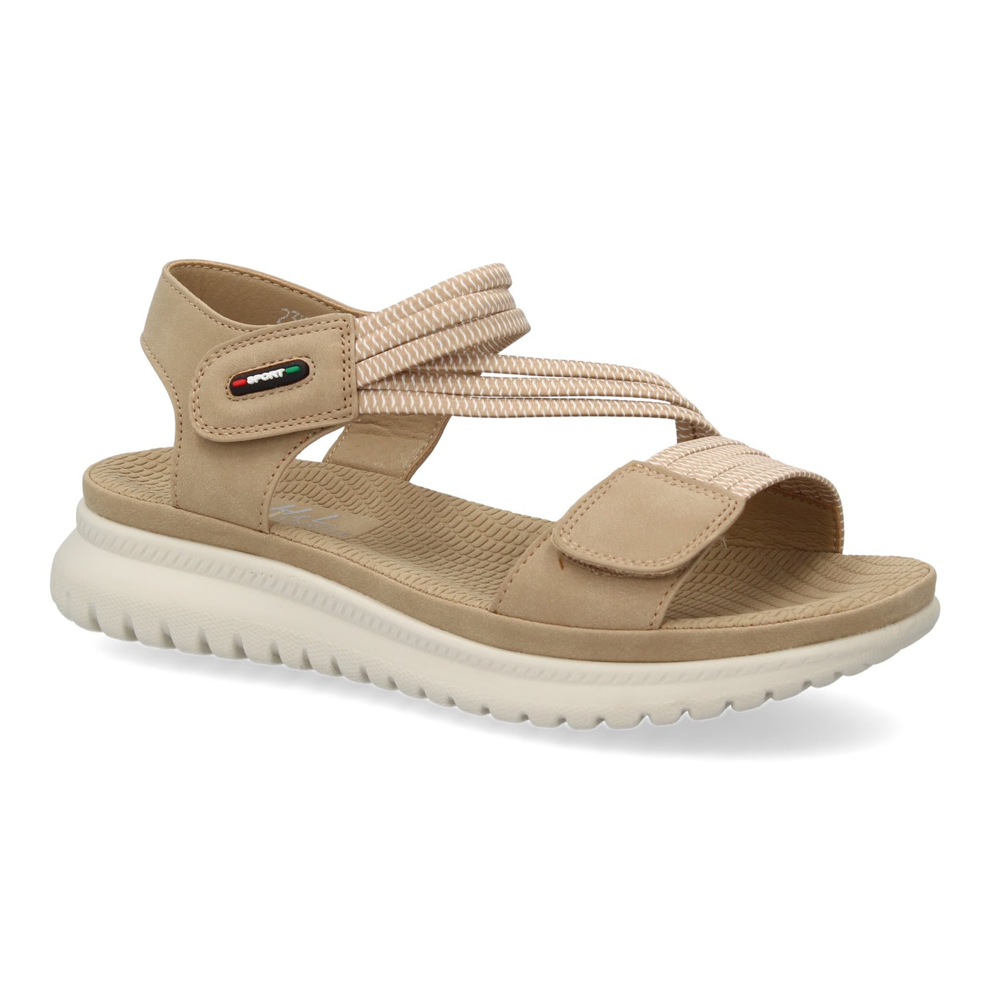 Sandalia plana de mujer diseño moderno y ligero con doble ci