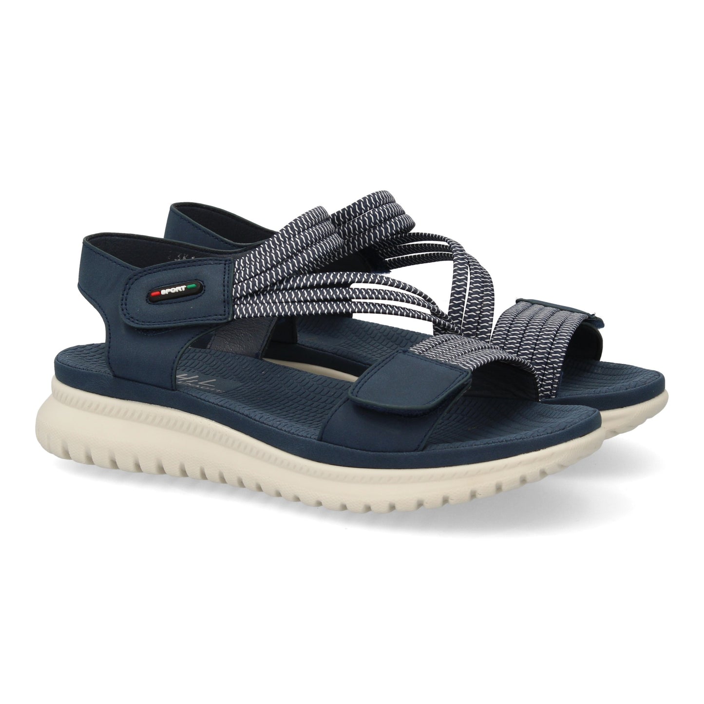 Sandalia plana de mujer diseño moderno y ligero con doble ci