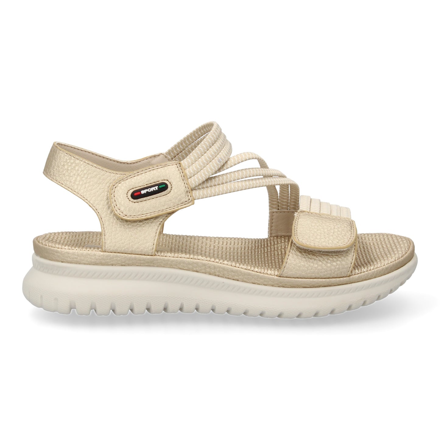 Sandalia plana de mujer diseño moderno y ligero con doble ci