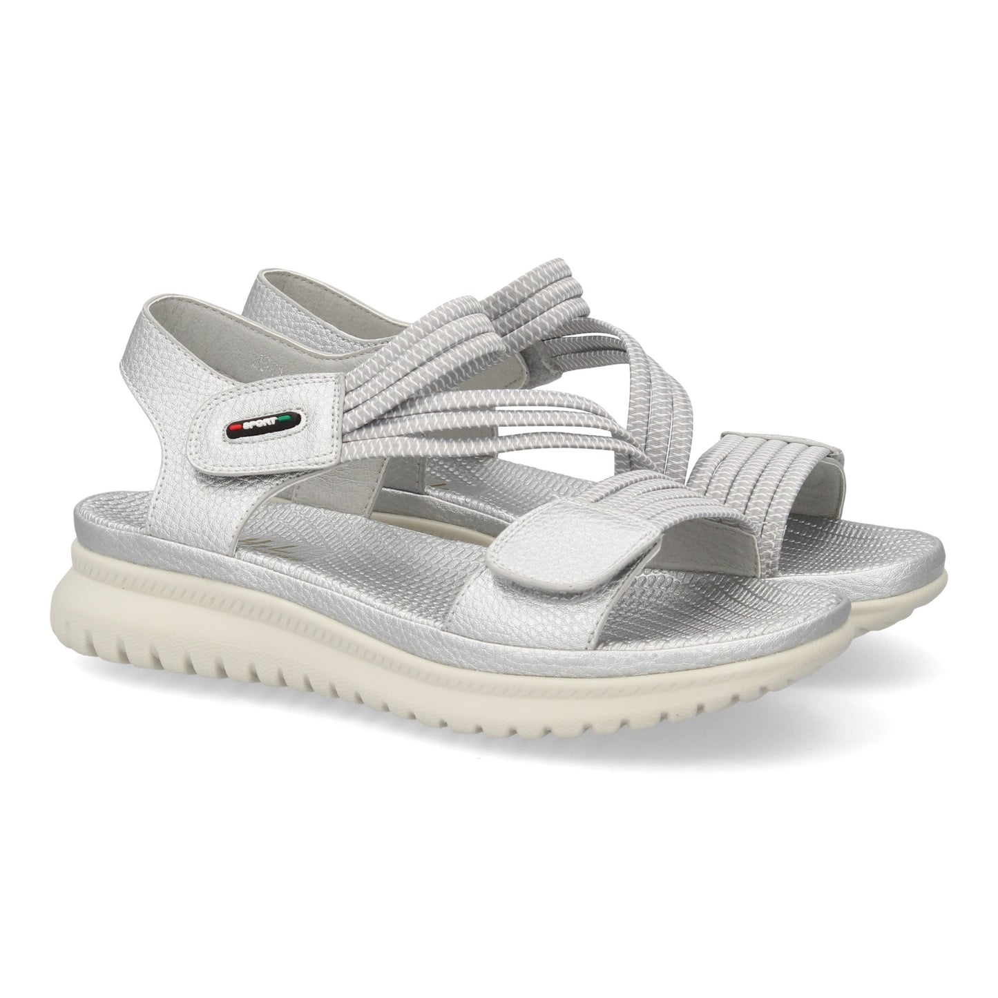 Sandalia plana de mujer diseño moderno y ligero con doble ci