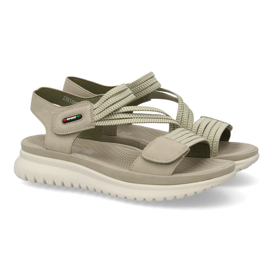 Sandalia plana de mujer diseño moderno y ligero con doble ci