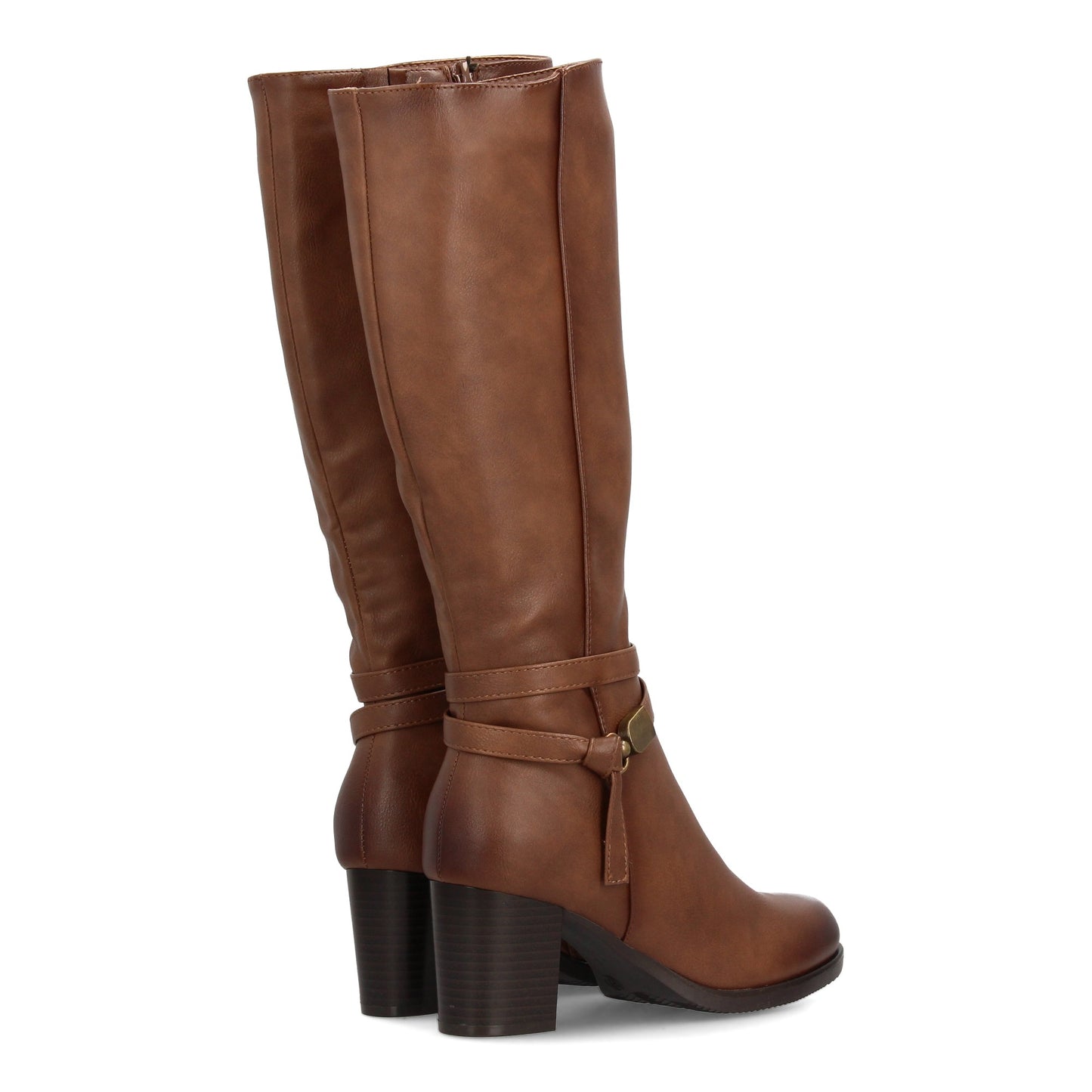 Bota alta de mujer con estampado liso. Cierre de cremallera cierre lateral