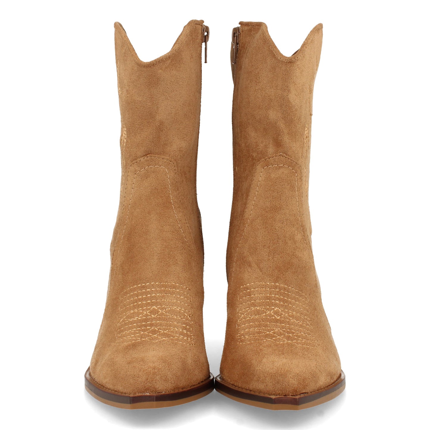 Botín Campero con tacón  ´cómodos  Diseño con Bordado en caña y Empeine y Cierre