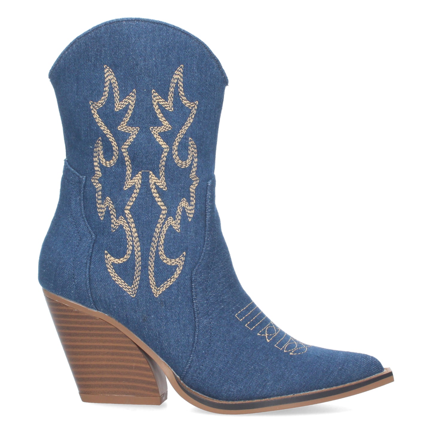 Botín Campero con tacón  ´cómodos  Diseño con Bordado en caña y Empeine y Cierre