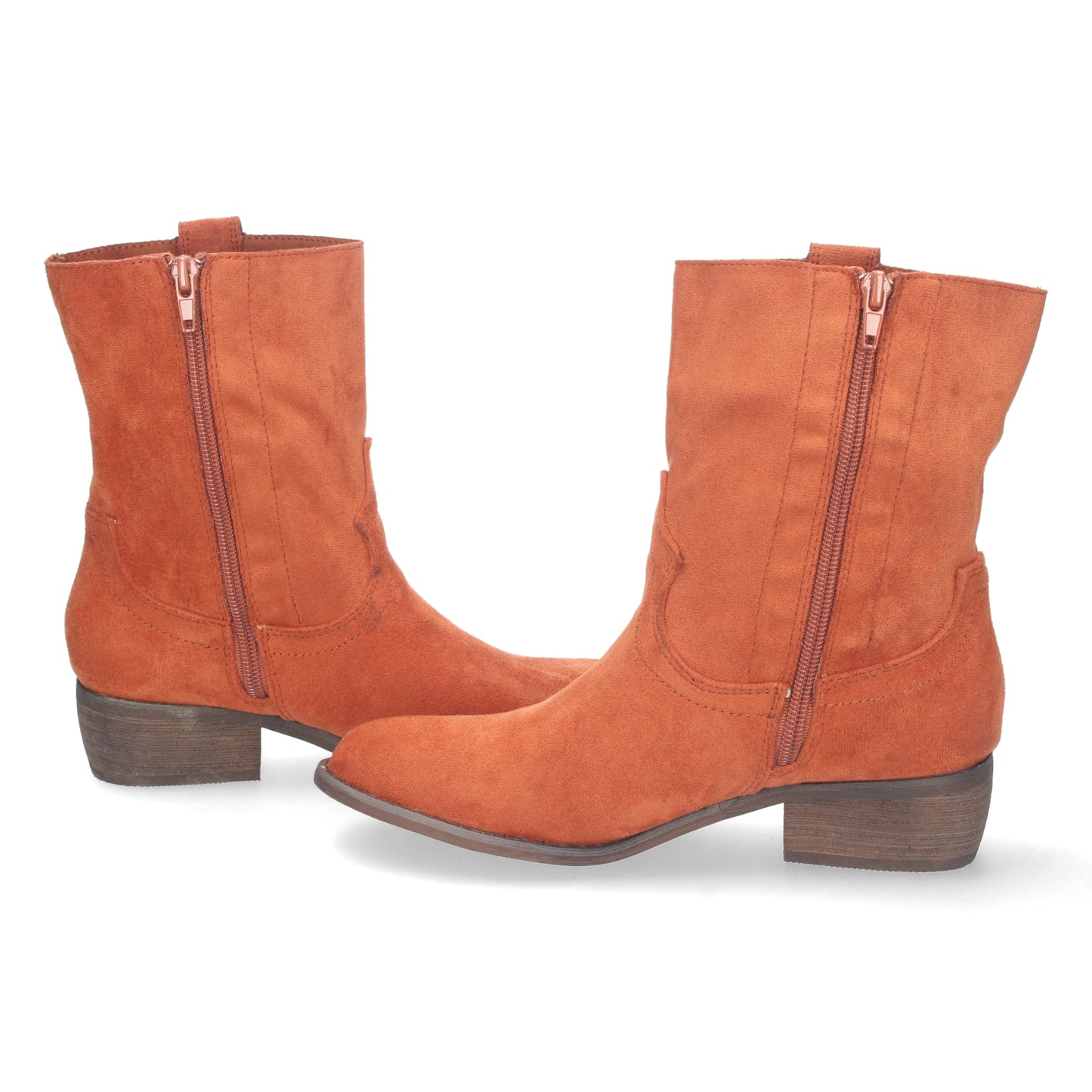 Botin de Tacon para Mujer Comodos con Punta Redonda y Cierre de Cremalle