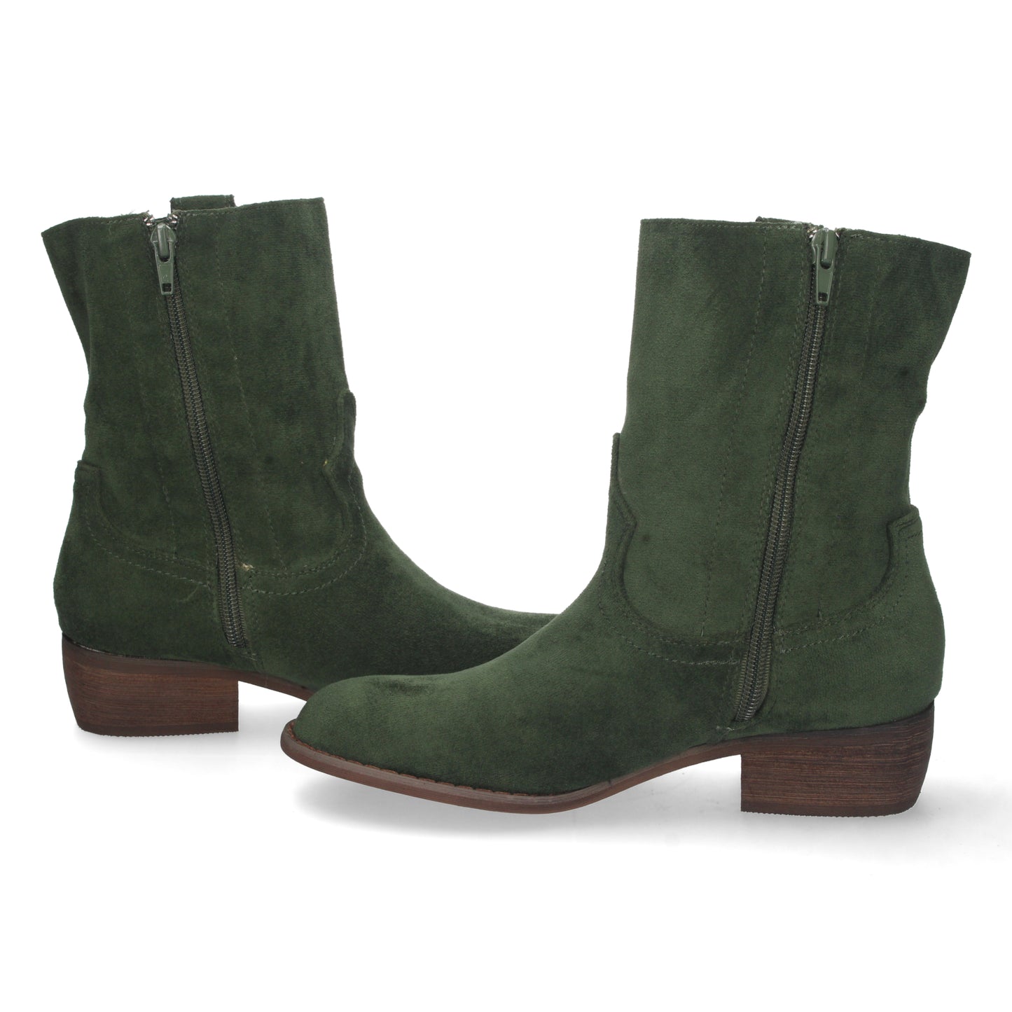 Botin de Tacon para Mujer Comodos con Punta Redonda y Cierre de Cremalle