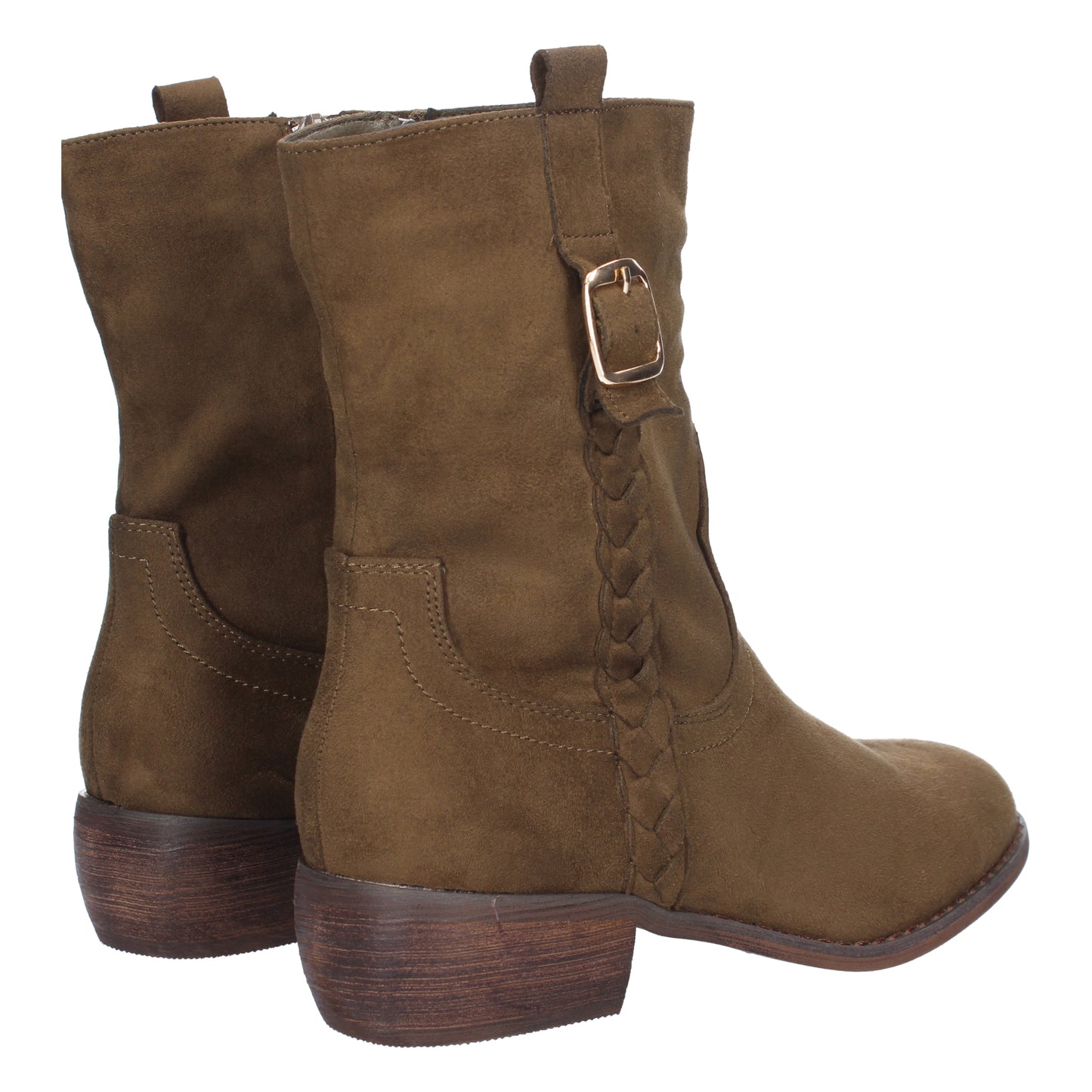 Botínpara mujer estampado liso trenza