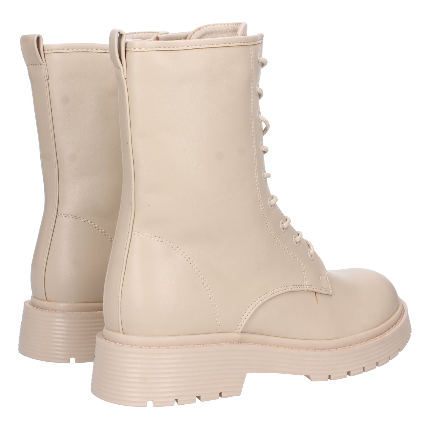 Botínmilitar plano con cierre de cordon