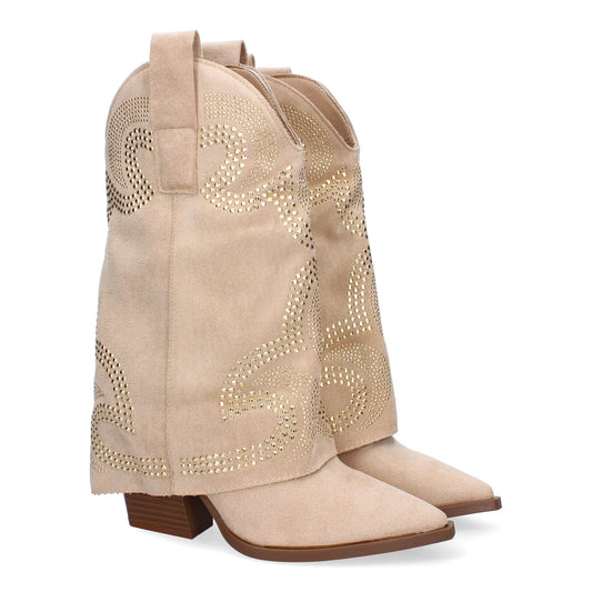 Botines de tacón para Mujer  Estilo Cowboy Polaina