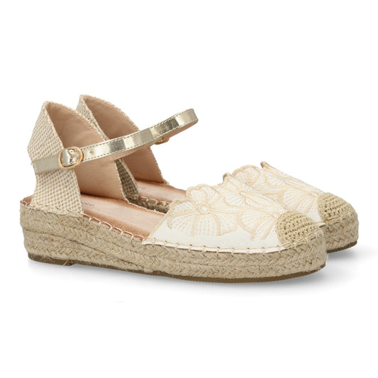 Sandalia de cuña de yute para mujer  comodas y elegantes  di