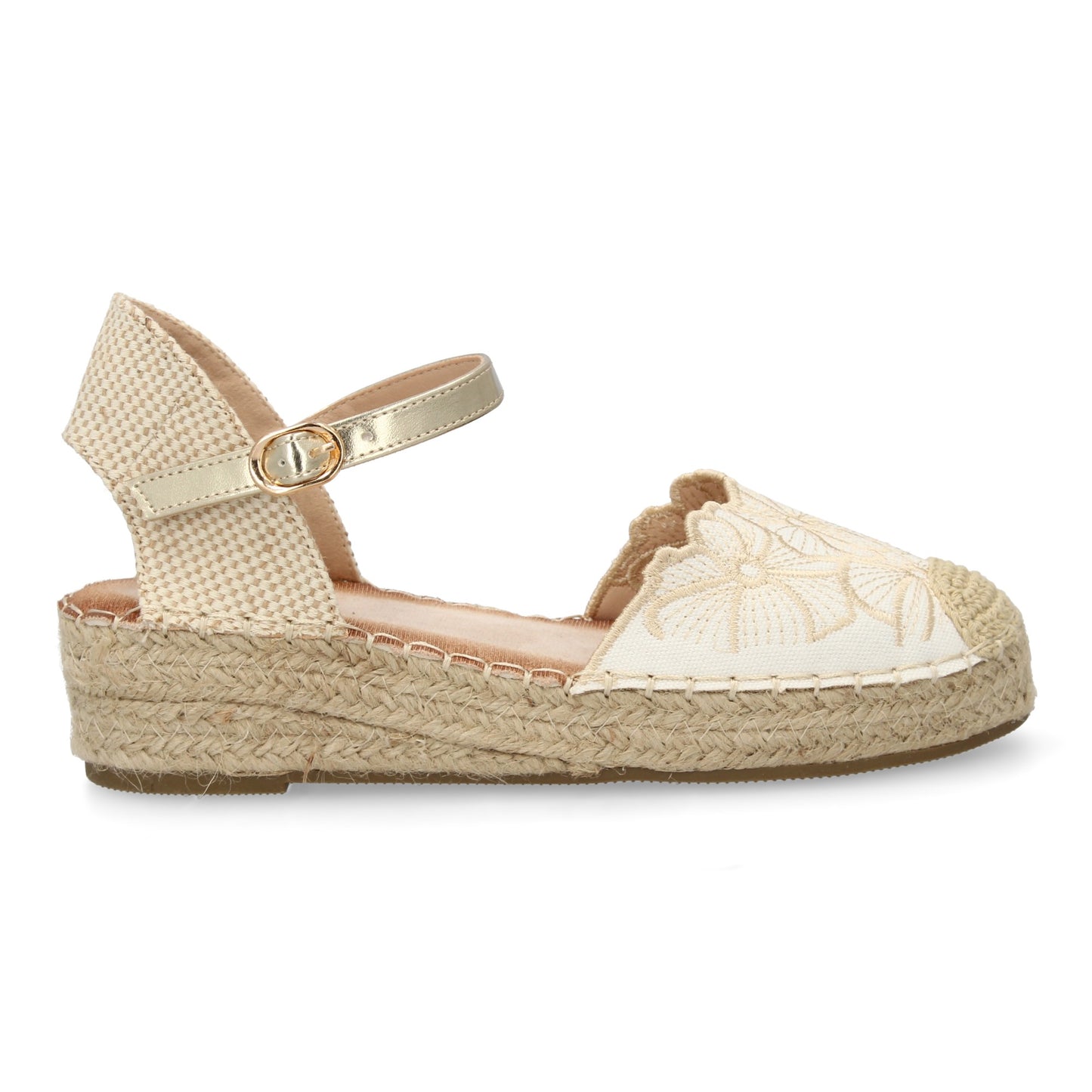 Sandalia de cuña de yute para mujer comodas y elegantes di