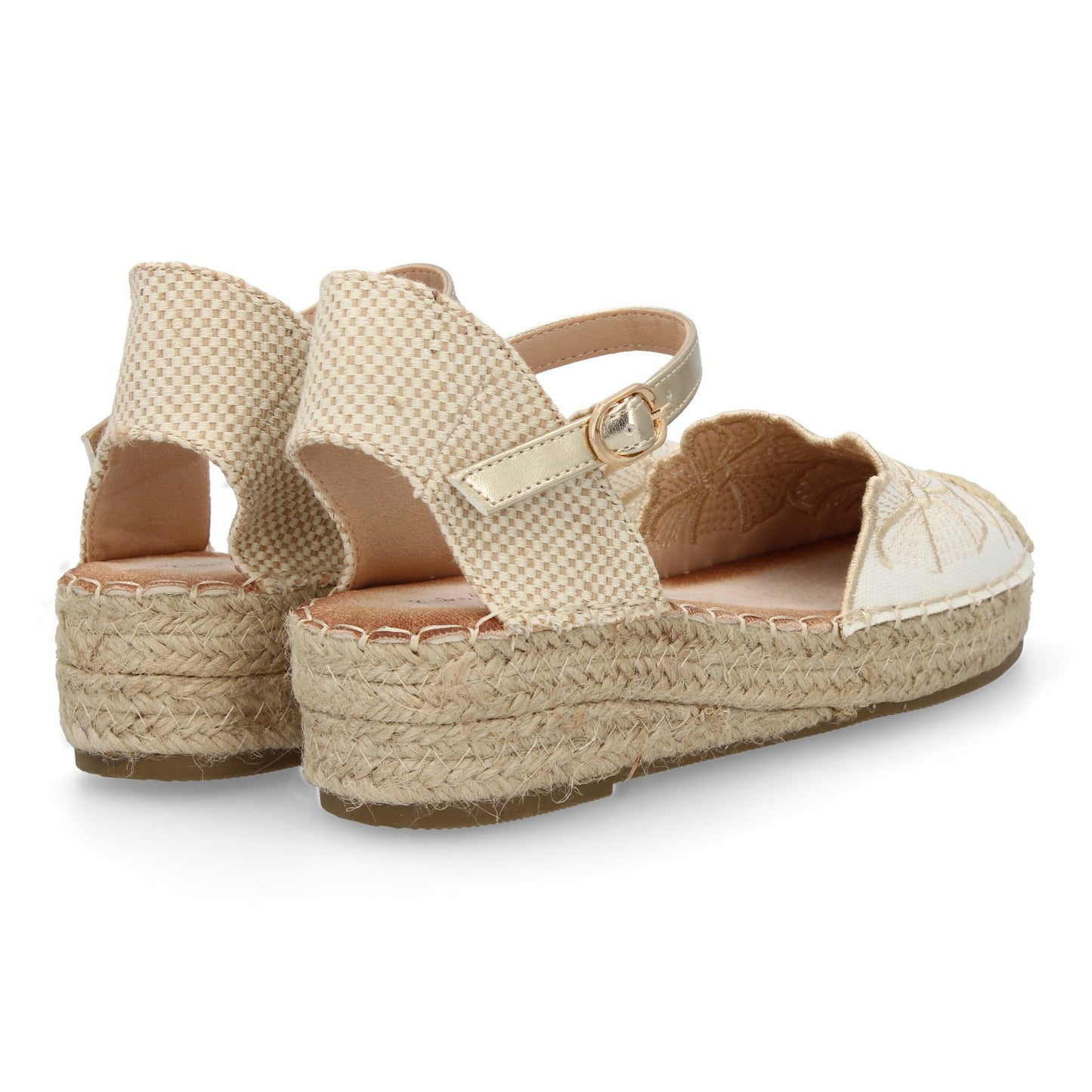 Sandalia de cuña de yute para mujer comodas y elegantes di