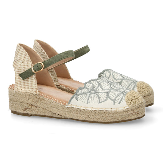 Sandalia de cuña de yute para mujer  comodas y elegantes  di