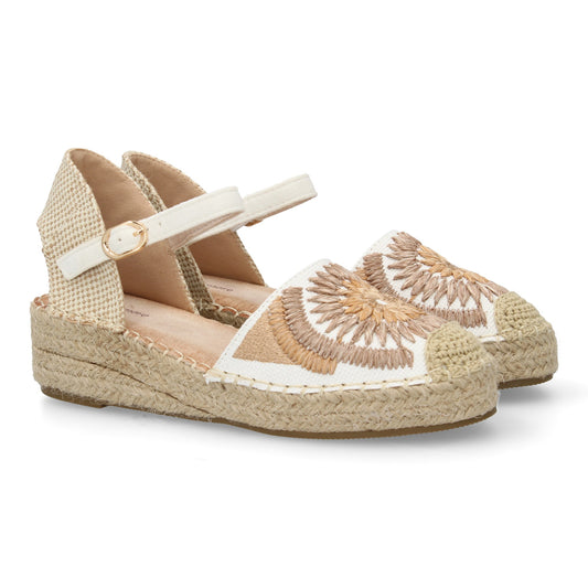 Sandalia de cuña de yute para mujer  comodas y elegantes  di