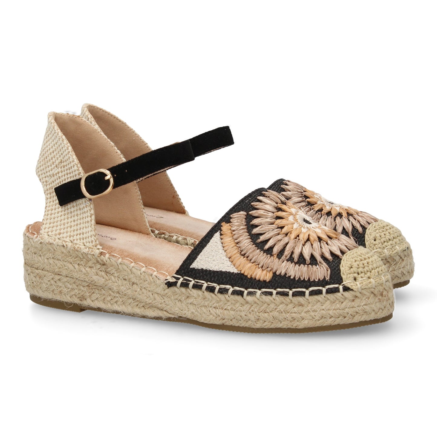 Sandalia de cuña de yute para mujer comodas y elegantes di