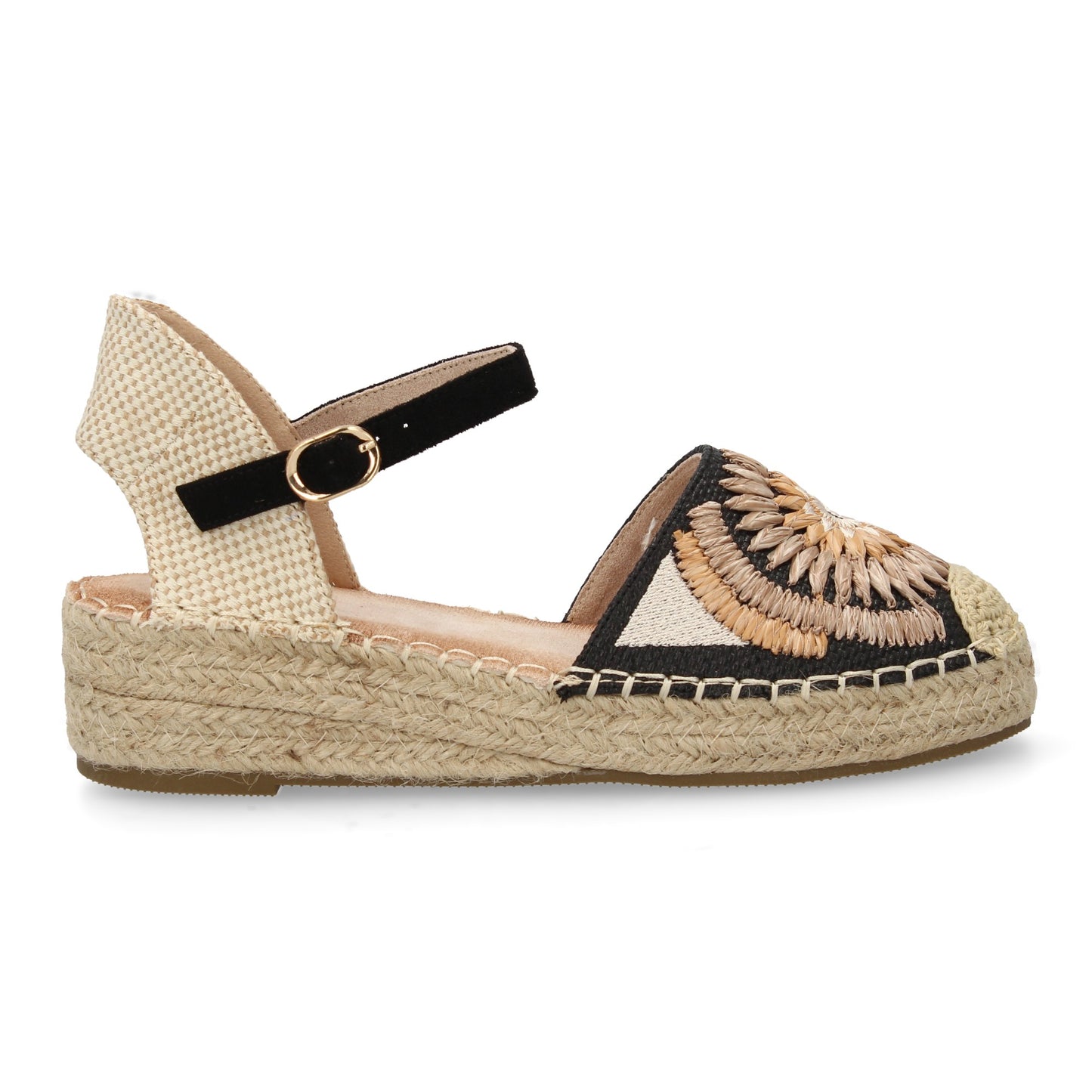 Sandalia de cuña de yute para mujer comodas y elegantes di