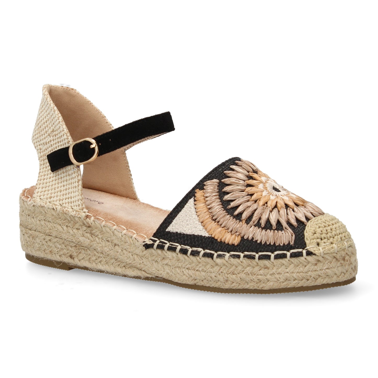 Sandalia de cuña de yute para mujer comodas y elegantes di