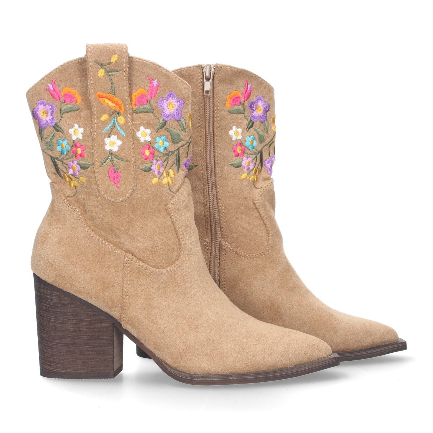 Botin de tacon comodo para mujer con est