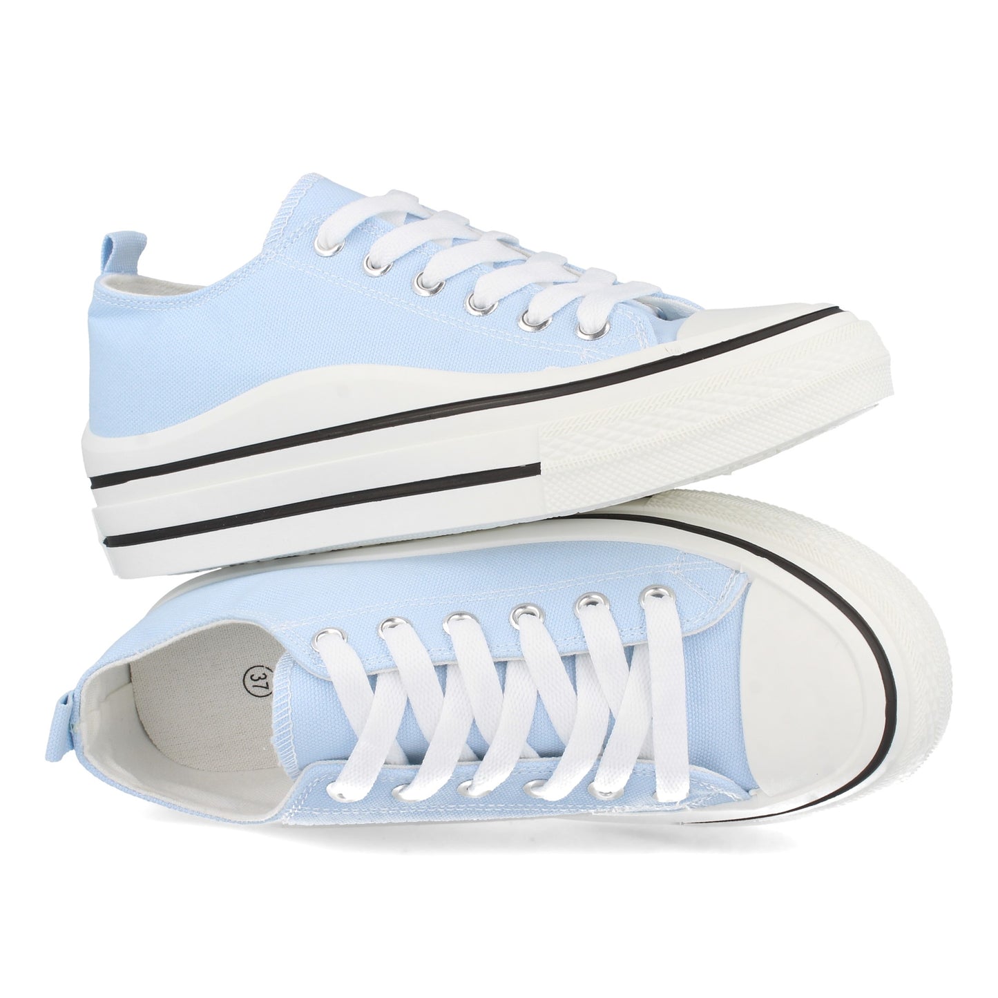 Zapatilla Plana de Mujer Estilo Bamba con Materi