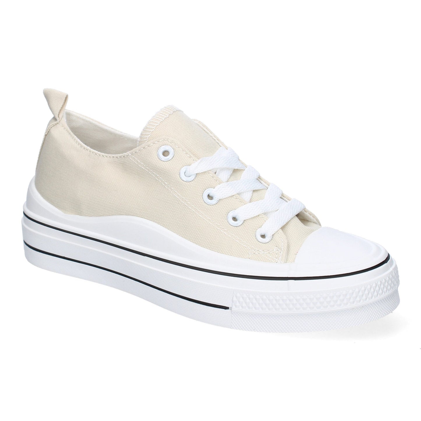 Zapatilla Plana de Mujer Estilo Bamba con Materi