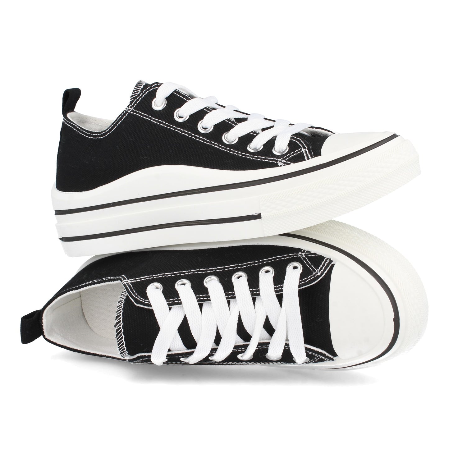 Zapatilla Plana de Mujer Estilo Bamba con Materi