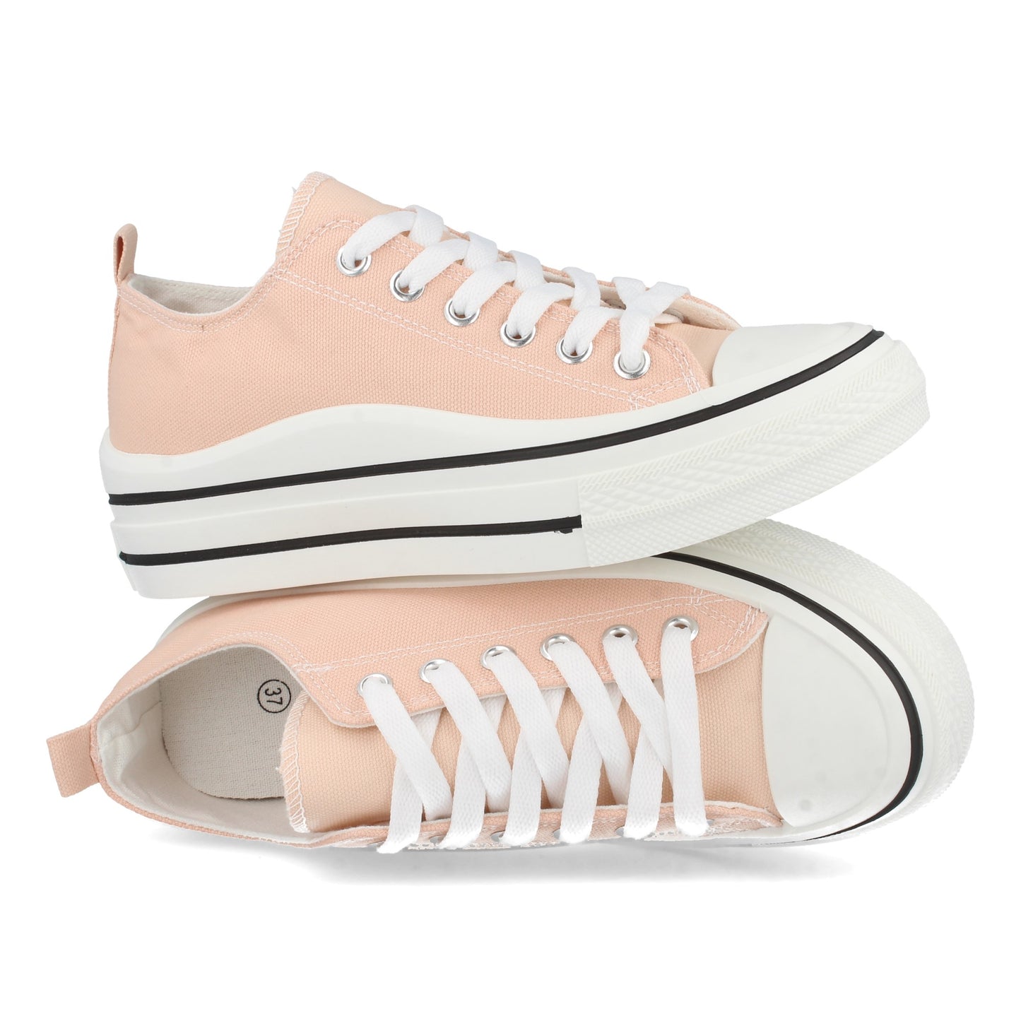 Zapatilla Plana de Mujer Estilo Bamba con Materi