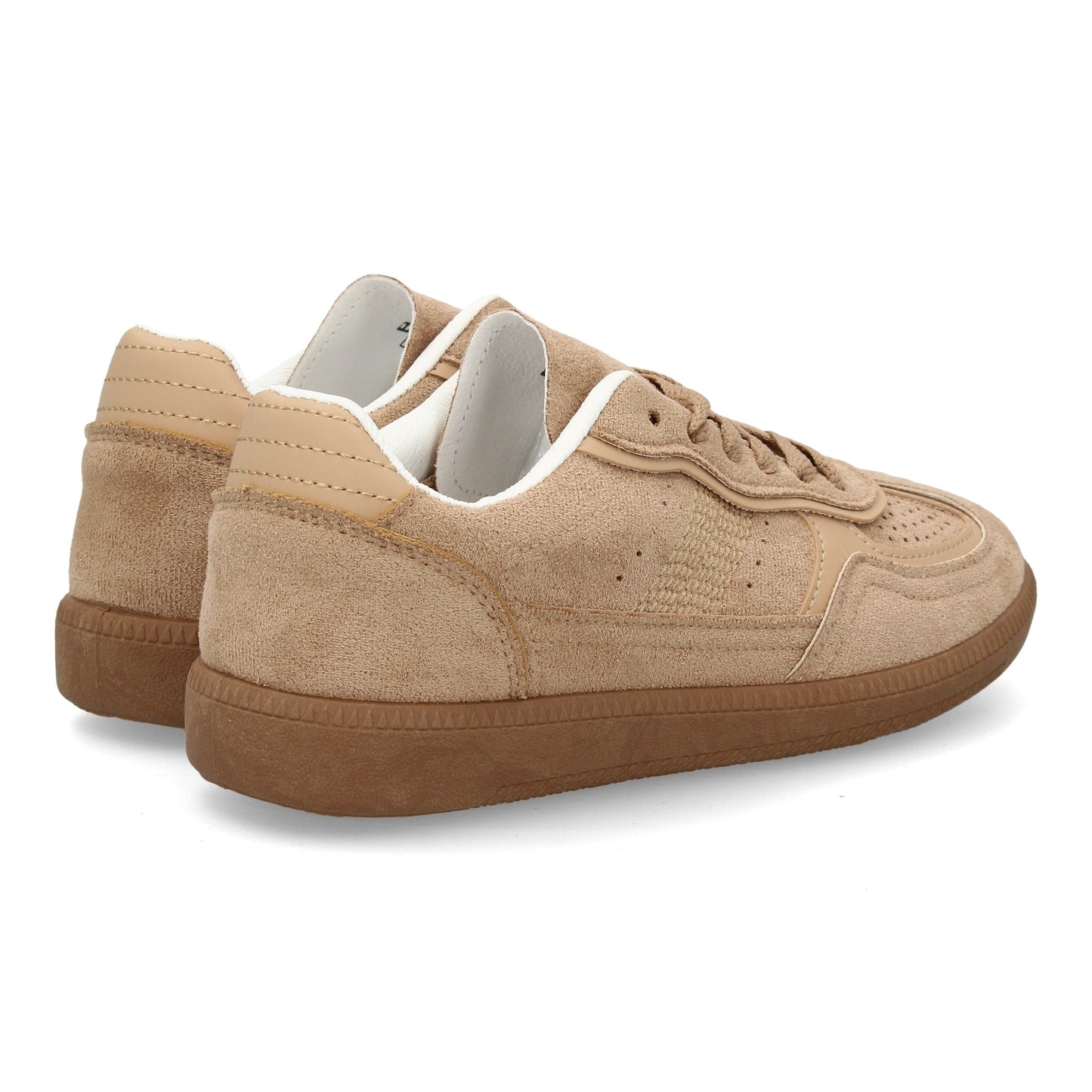 Zapatilla deportiva con diseño clásico para mujer. Textura de serraje y det