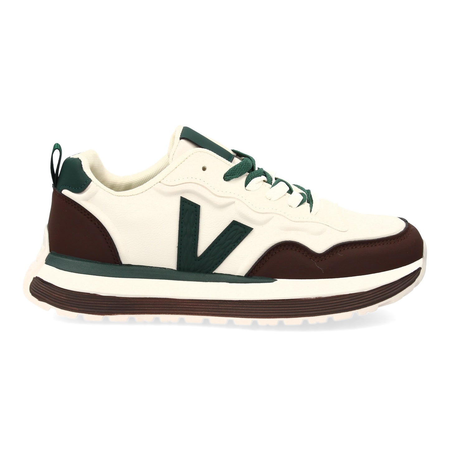 Zapatilla deportiva con Diseño moderno y suela dentada. Detalles de contraste c