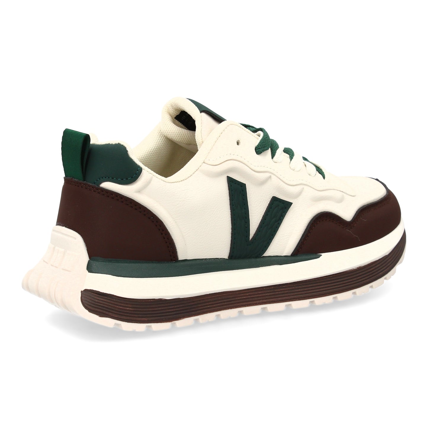 Zapatilla deportiva con Diseño moderno y suela dentada. Detalles de contraste c