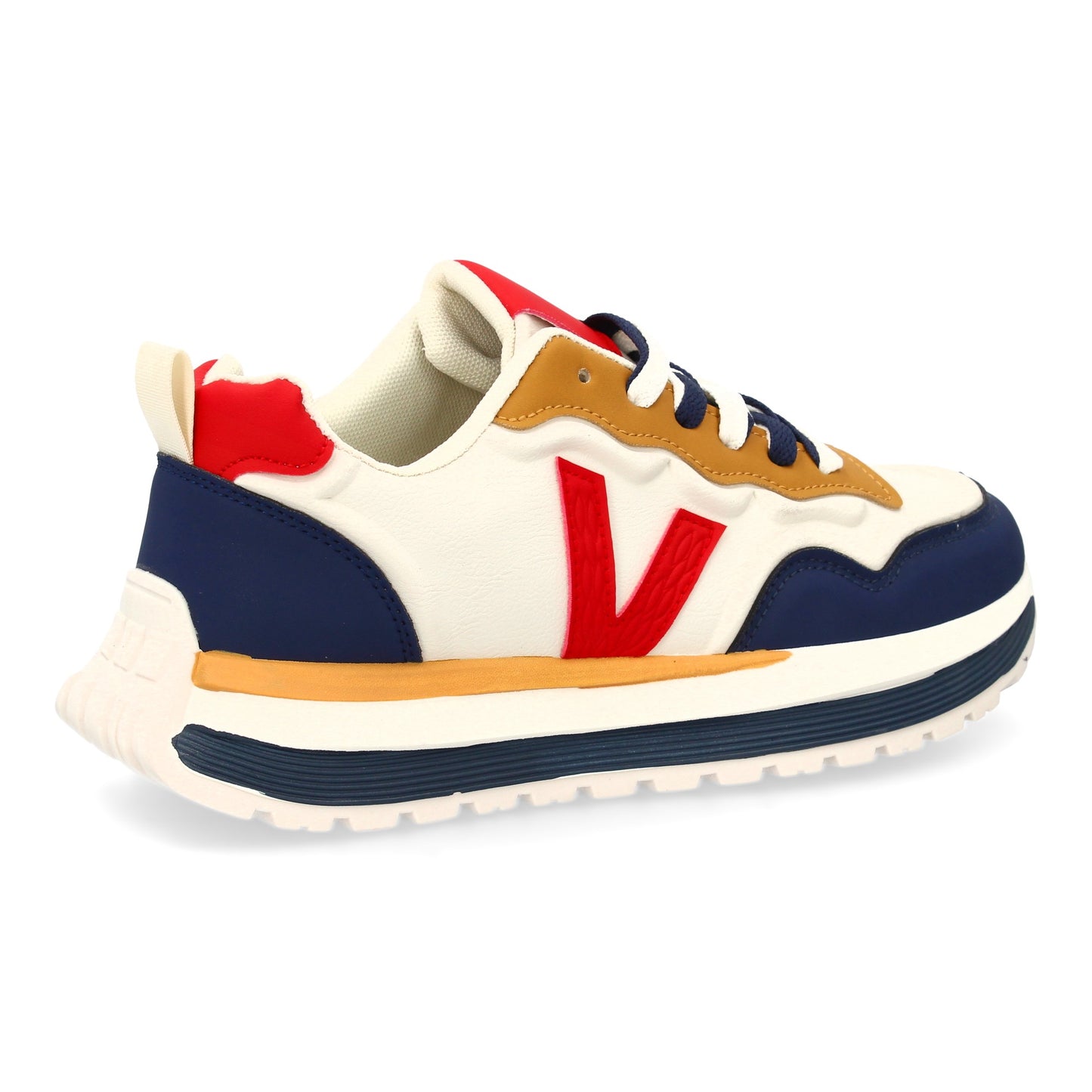 Zapatilla deportiva con Diseño moderno y suela dentada. Detalles de contraste c