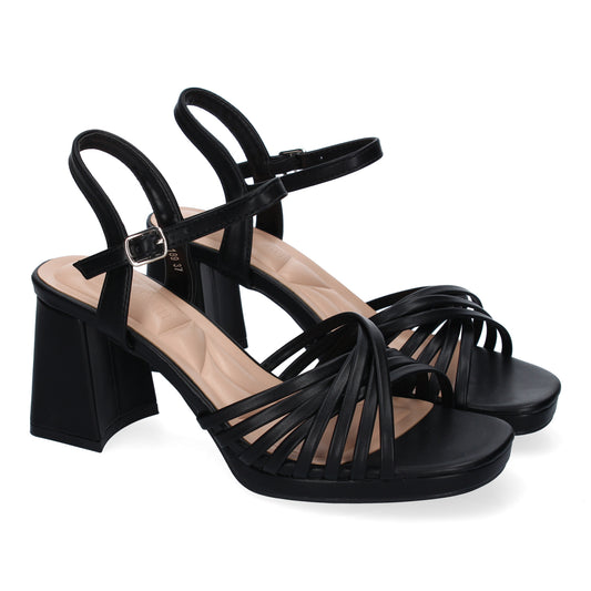 Sandalia de Tacon Ancho para Mujer  Comodo  Pala c