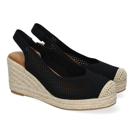 Sandalia de Mujer con cuña de Yute  diseño Calado