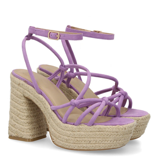 Sandalia de tacón de yute para mujer  comodas y elegantes  d