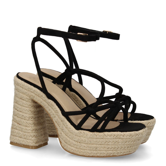 Sandalia de tacón de yute para mujer  comodas y elegantes  d