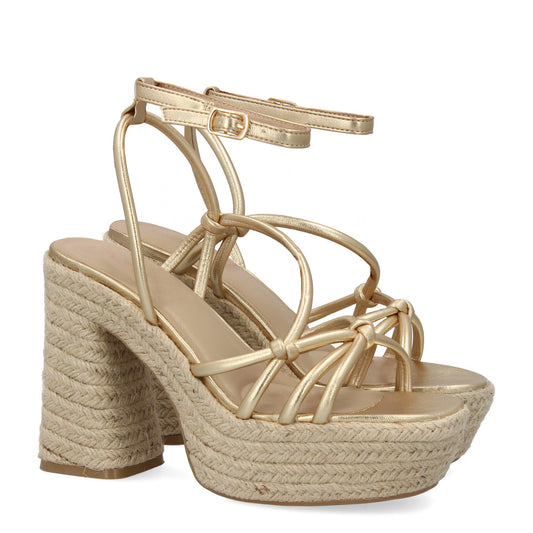 Sandalia de tacón de yute para mujer  comodas y elegantes  d