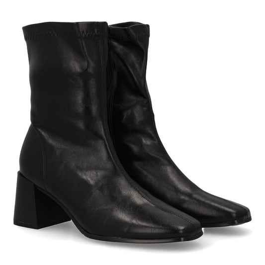 Botin de mujer con tacon  estampado liso  Diseño elegante  cierre de cremallera