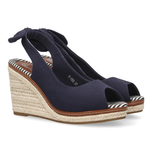 Sandalias de cuña de yute tipo alpargata para muje