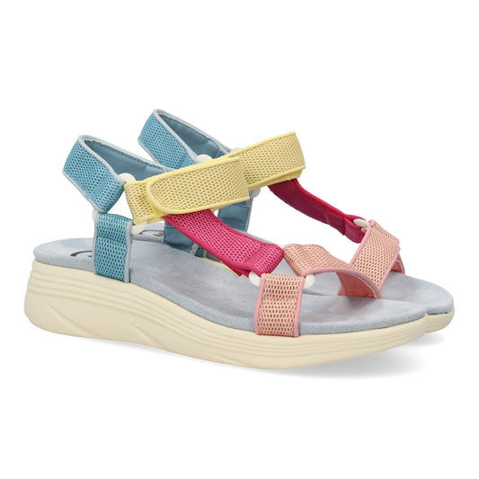 Sandalia plana de mujer  diseño comodo con cierre de velcro