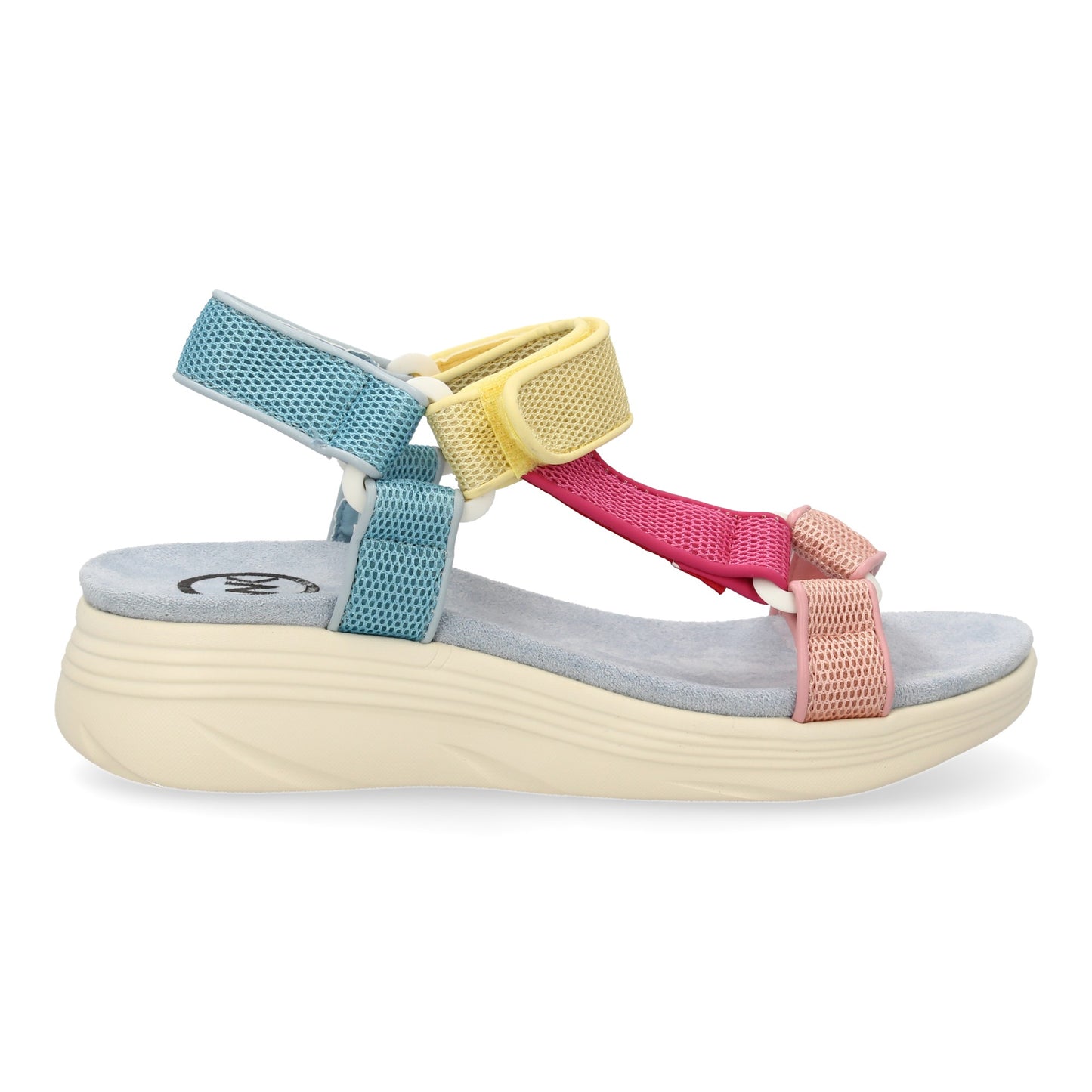 Sandalia plana de mujer  diseño comodo con cierre de velcro