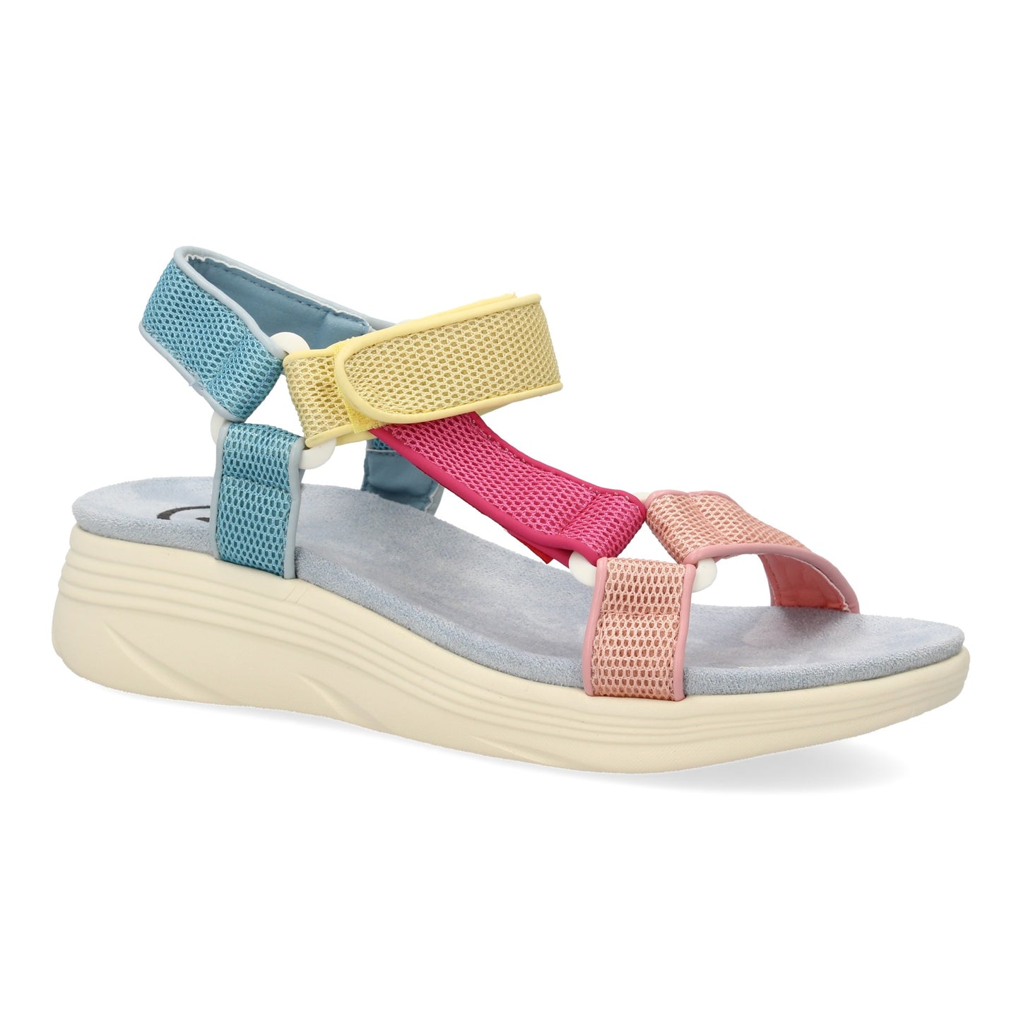 Sandalia plana de mujer  diseño comodo con cierre de velcro