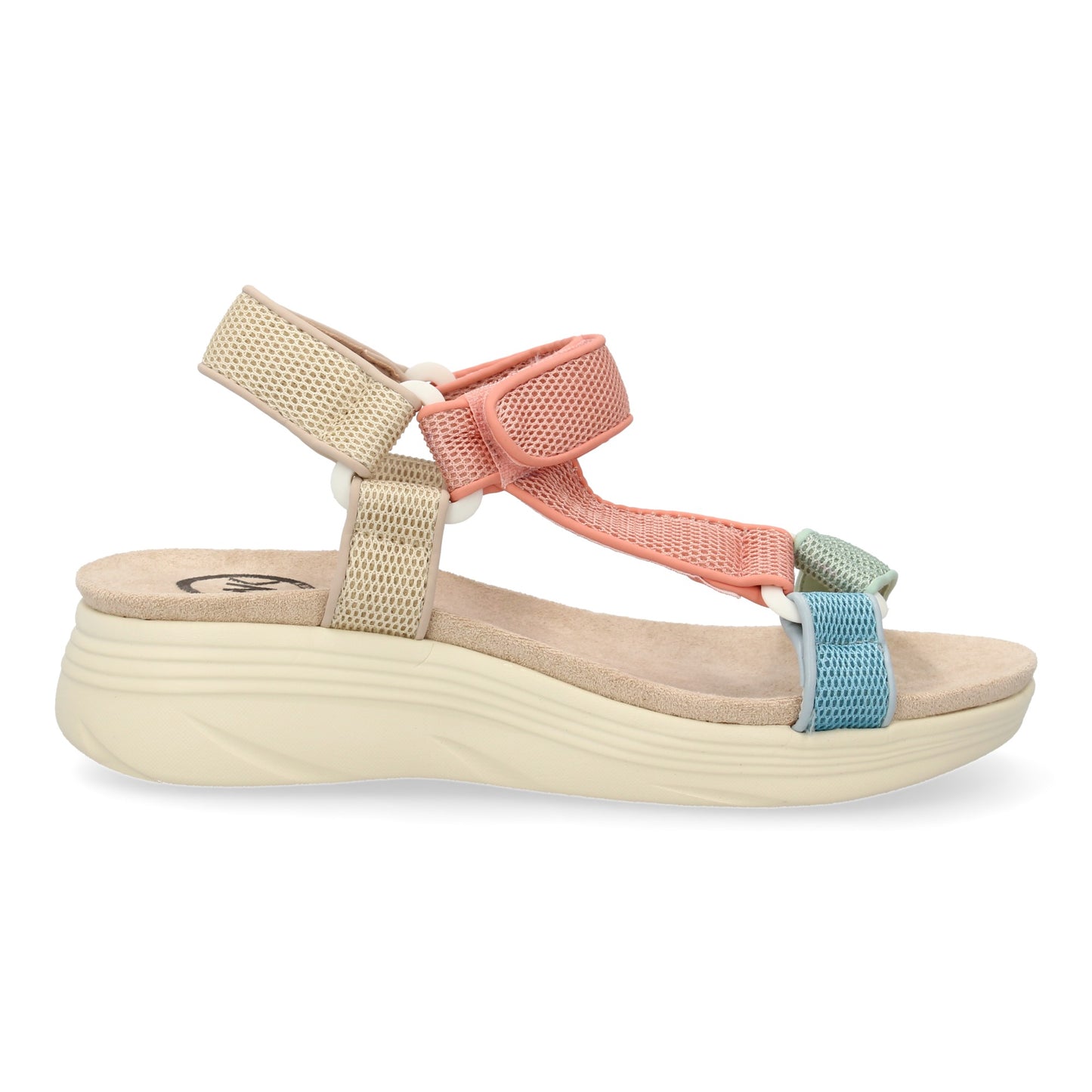 Sandalia plana de mujer  diseño comodo con cierre de velcro