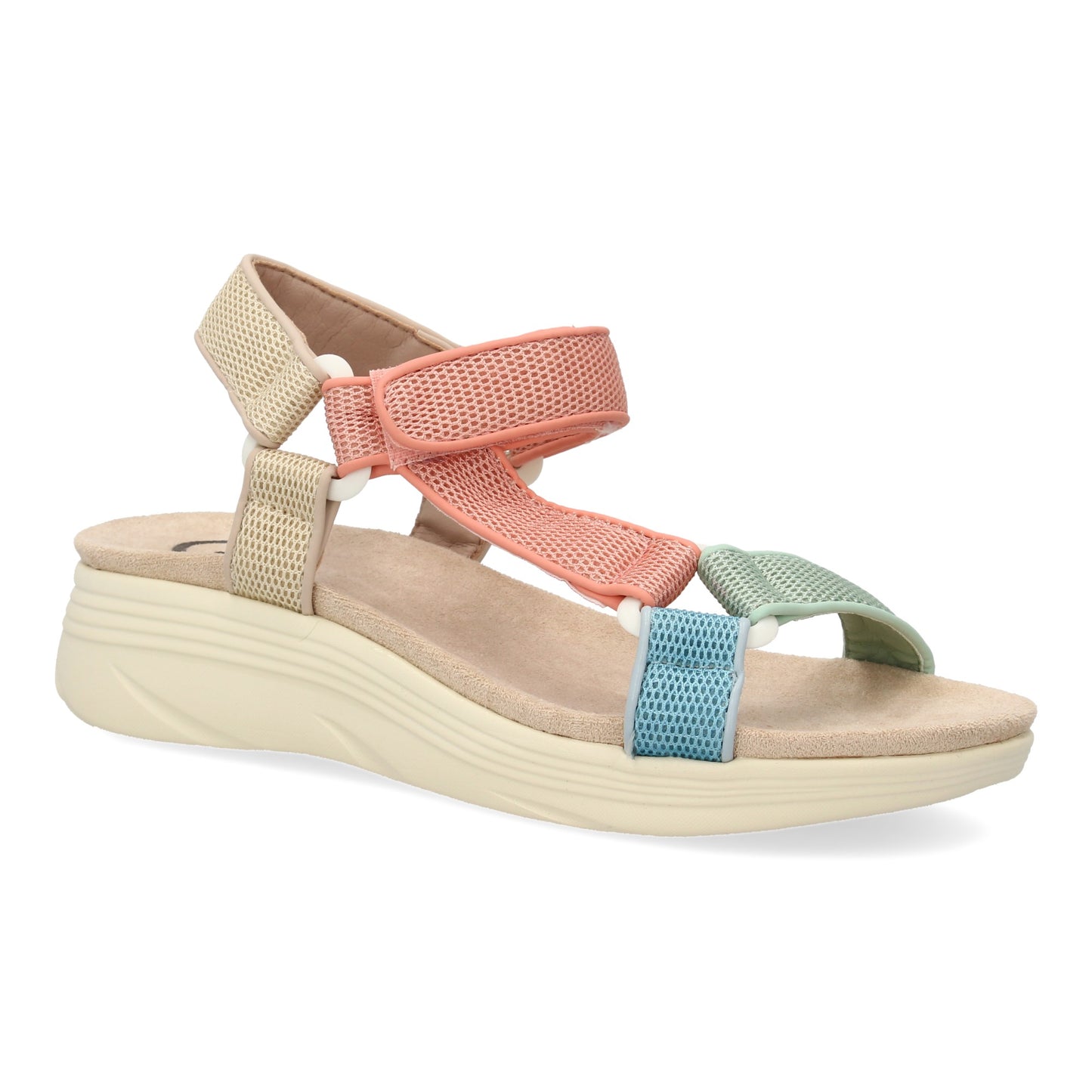 Sandalia plana de mujer  diseño comodo con cierre de velcro