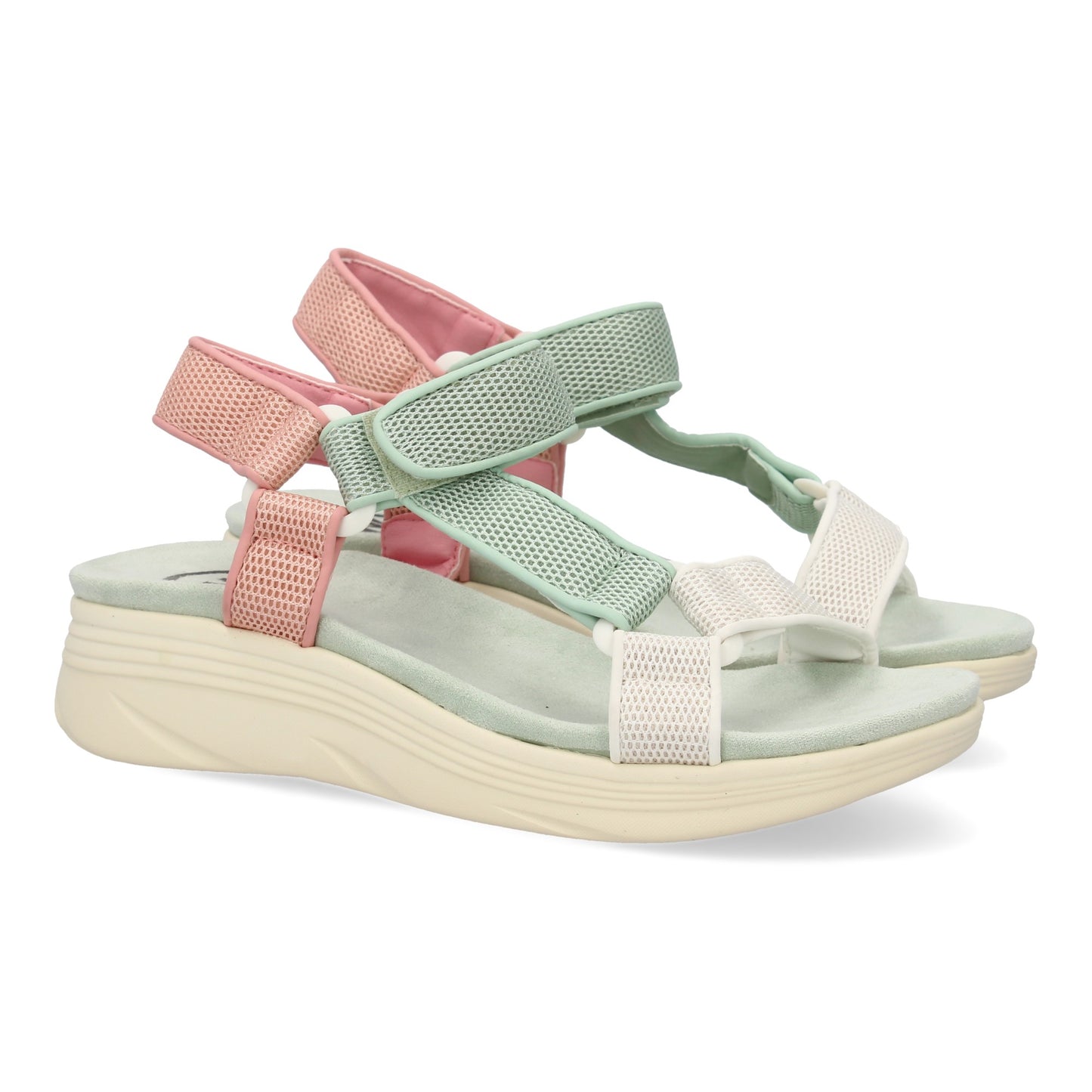 Sandalia plana de mujer  diseño comodo con cierre de velcro