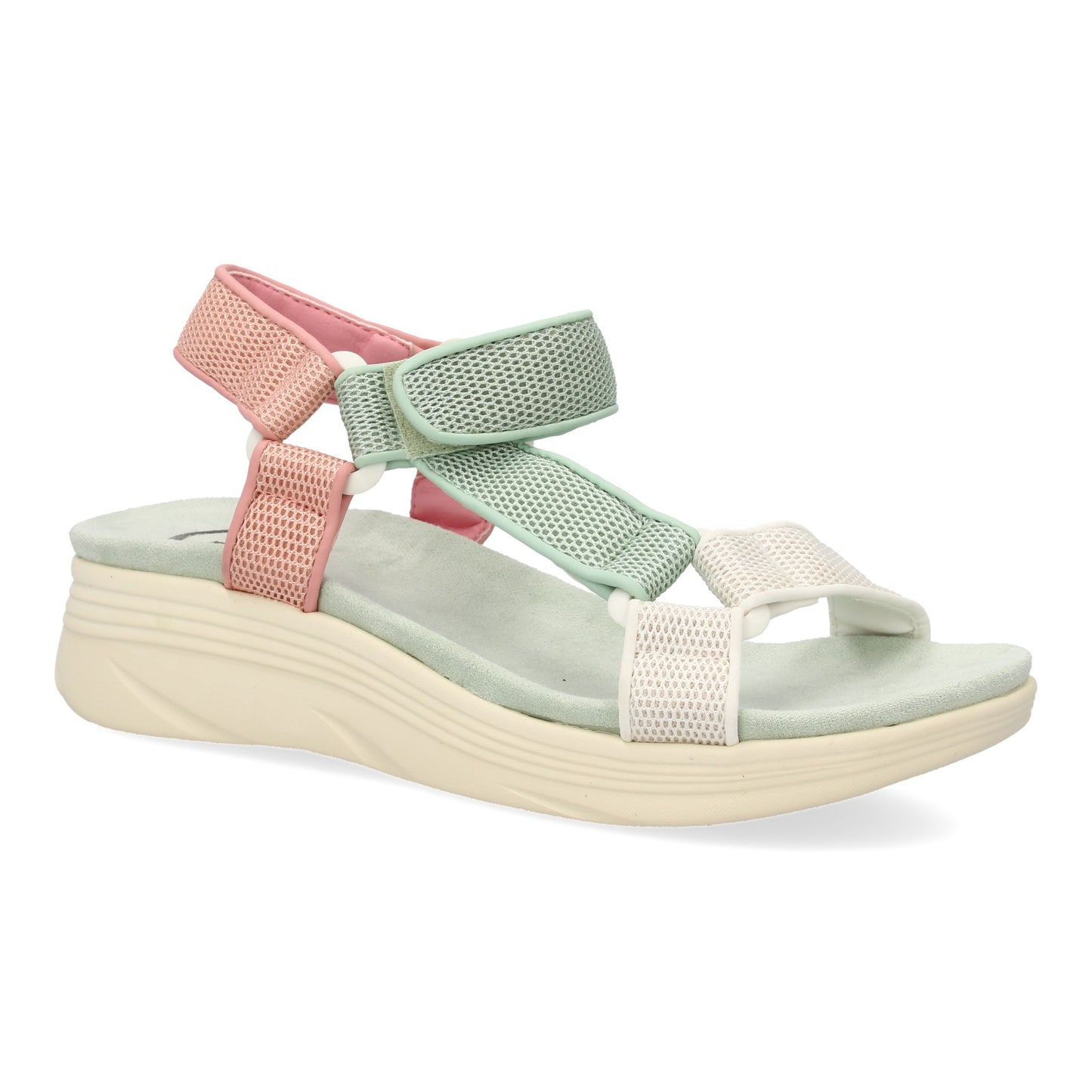 Sandalia plana de mujer  diseño comodo con cierre de velcro