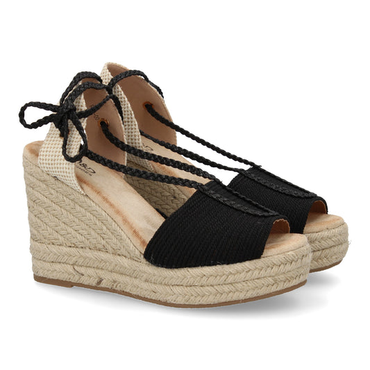 Sandalia de cuña de yute para mujer  comodas y elegantes  di