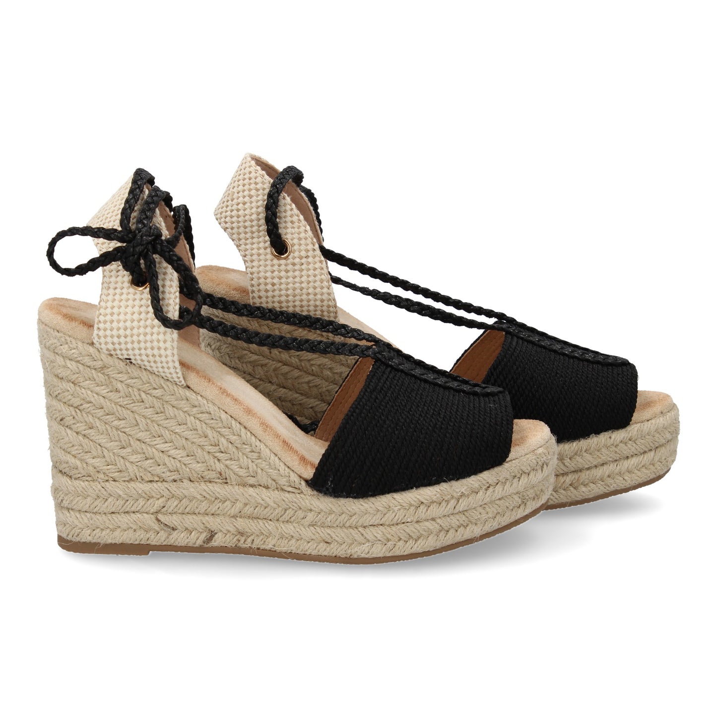 Sandalia de cuña de yute para mujer comodas y elegantes di