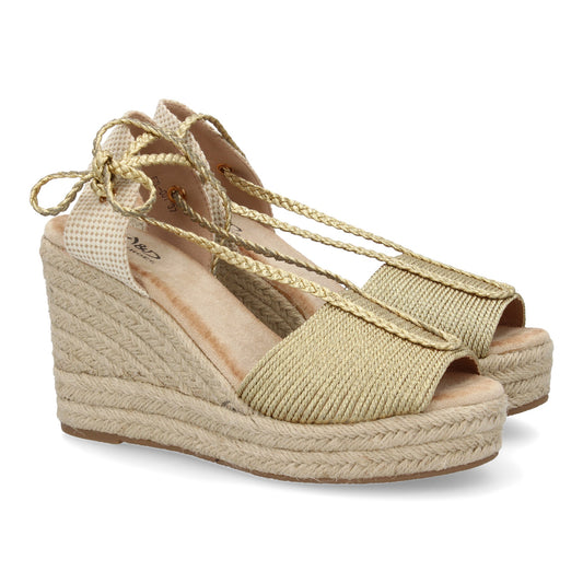 Sandalia de cuña de yute para mujer  comodas y elegantes  di